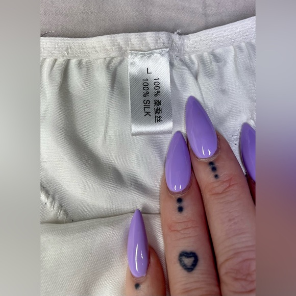 NWT Silksilky 100% Pure Silk -Silk Blend Solid Color Bra & Panty Set Color white - Picture 7 of 13